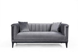 Canapea Fixa cu 2 Locuri Trendy, Gri Inchis, 190 x 89 x 79 cm