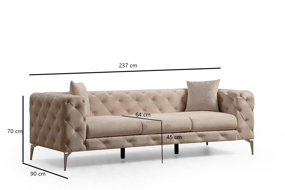 Canapea fixă Como, Diverse culori, Diverse configurații, Diverse dimensiuni - Ecru - 237x90x70 cm - 3 locuri | SKU: 569HLN1126 | Canapea fixă Como, varianta Ecru - 237x90x70 cm - 3 locuri, produs pentru amenajarea locuinței, disponibil online în România la CasaMob