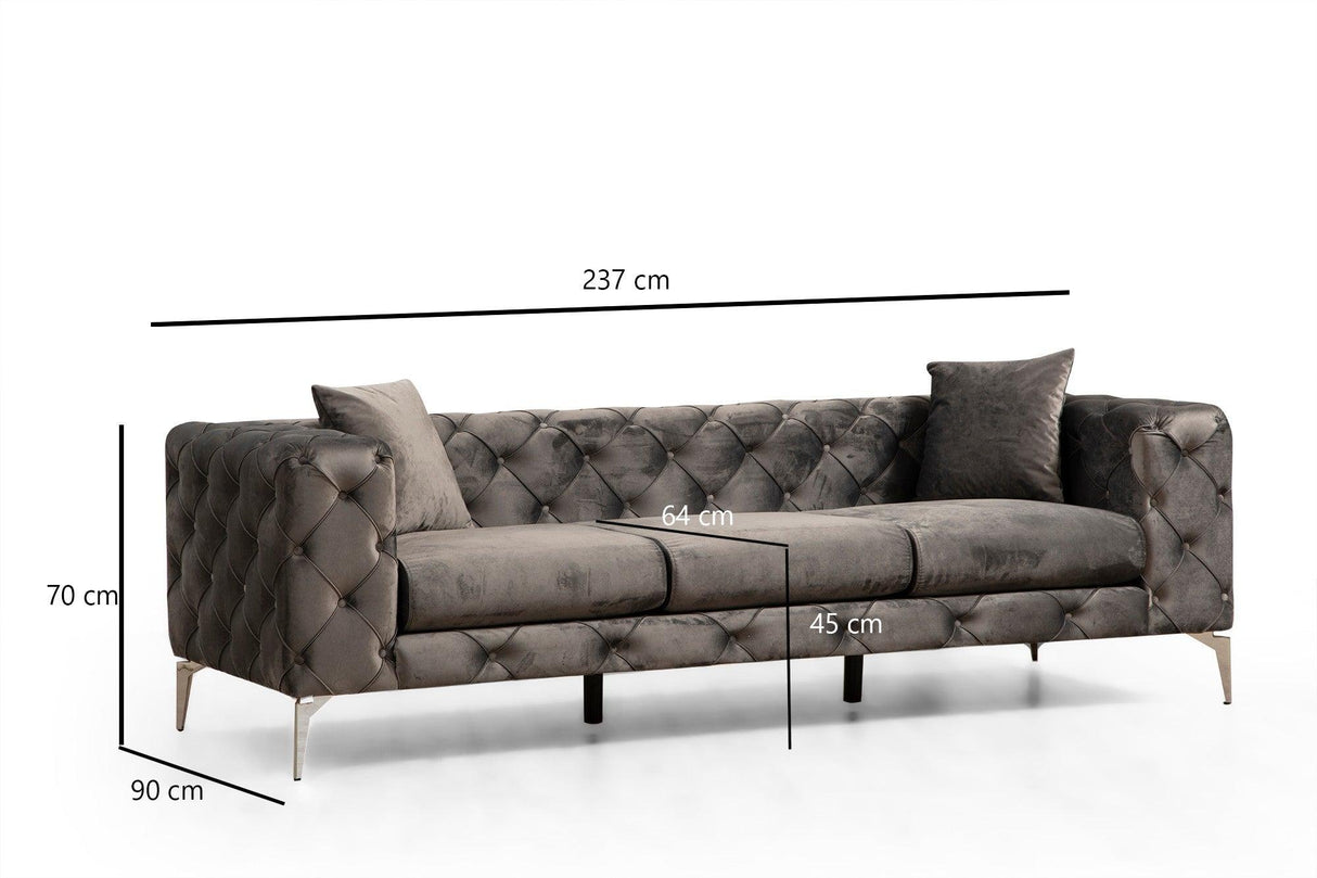 Canapea fixă Como, Diverse culori, Diverse configurații, Diverse dimensiuni - Antracit - 27x90x70 cm - 3 locuri | SKU: 569HLN1111 | Canapea fixă Como, varianta Antracit - 27x90x70 cm - 3 locuri, produs pentru amenajarea locuinței, disponibil online în România la CasaMob