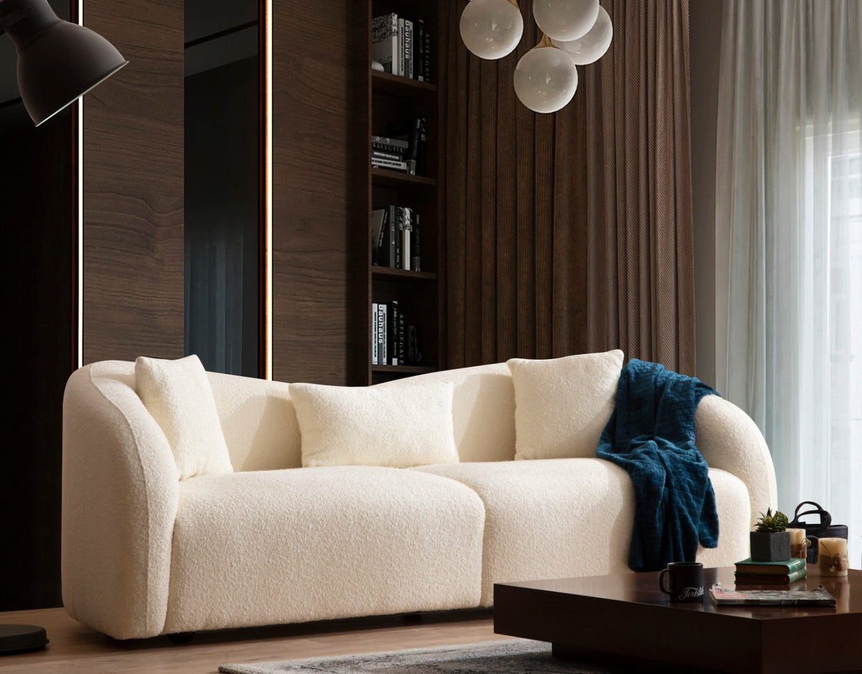 Canapea fixă Venedik, Crem, Diverse configurații, Diverse dimensiuni - 236x91x76 cm - 3 locuri | SKU: 569HLN1136 | Canapea fixă Venedik, Crem, varianta 236x91x76 cm - 3 locuri, produs pentru amenajarea locuinței, disponibil online în România la CasaMob