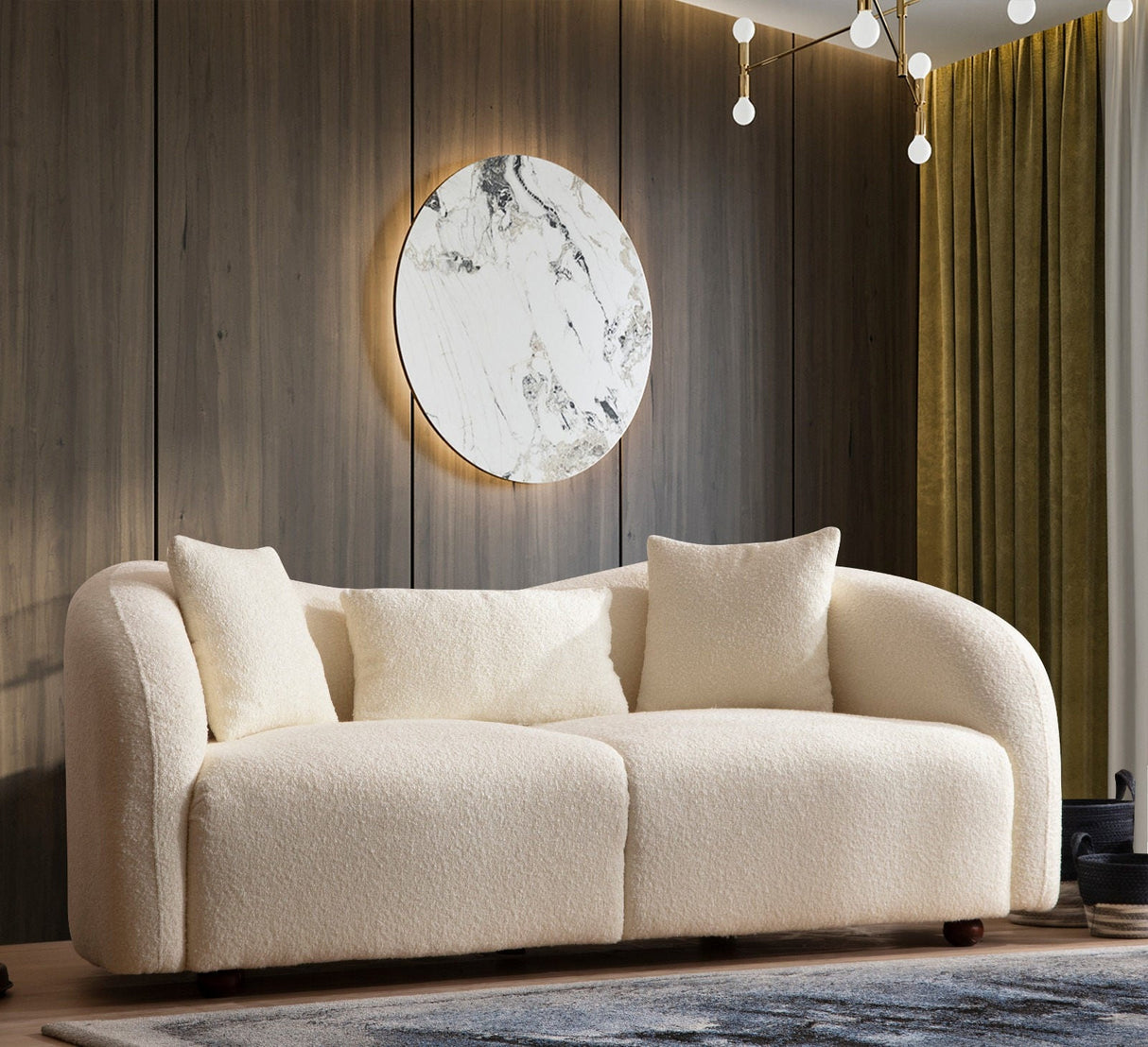 Canapea fixă Venedik, Crem, Diverse configurații, Diverse dimensiuni - 190x91x76 cm - 2 locuri | SKU: 569HLN1137 | Canapea fixă Venedik, Crem, varianta 190x91x76 cm - 2 locuri, produs pentru amenajarea locuinței, disponibil online în România la CasaMob