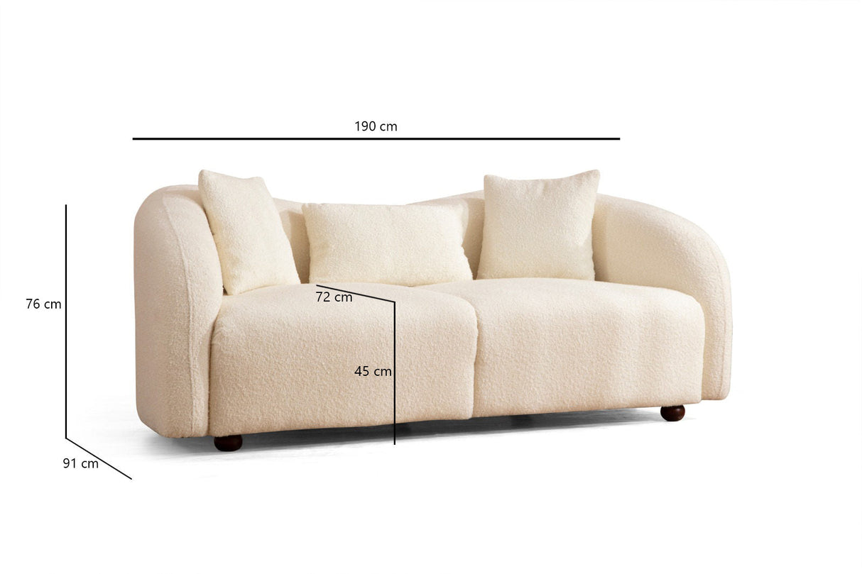 Canapea fixă Venedik, Crem, Diverse configurații, Diverse dimensiuni - 190x91x76 cm - 2 locuri | SKU: 569HLN1137 | Canapea fixă Venedik, Crem, varianta 190x91x76 cm - 2 locuri, produs pentru amenajarea locuinței, disponibil online în România la CasaMob