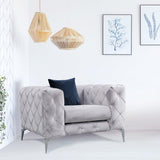 Fotoliu Chesterfield, 90x70x108 cm - Gri deschis, SKU 569HLN1502