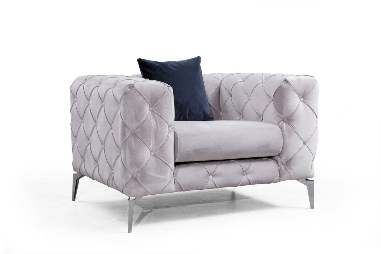 Fotoliu Chesterfield, 90x70x108 cm - Gri deschis, SKU 569HLN1502