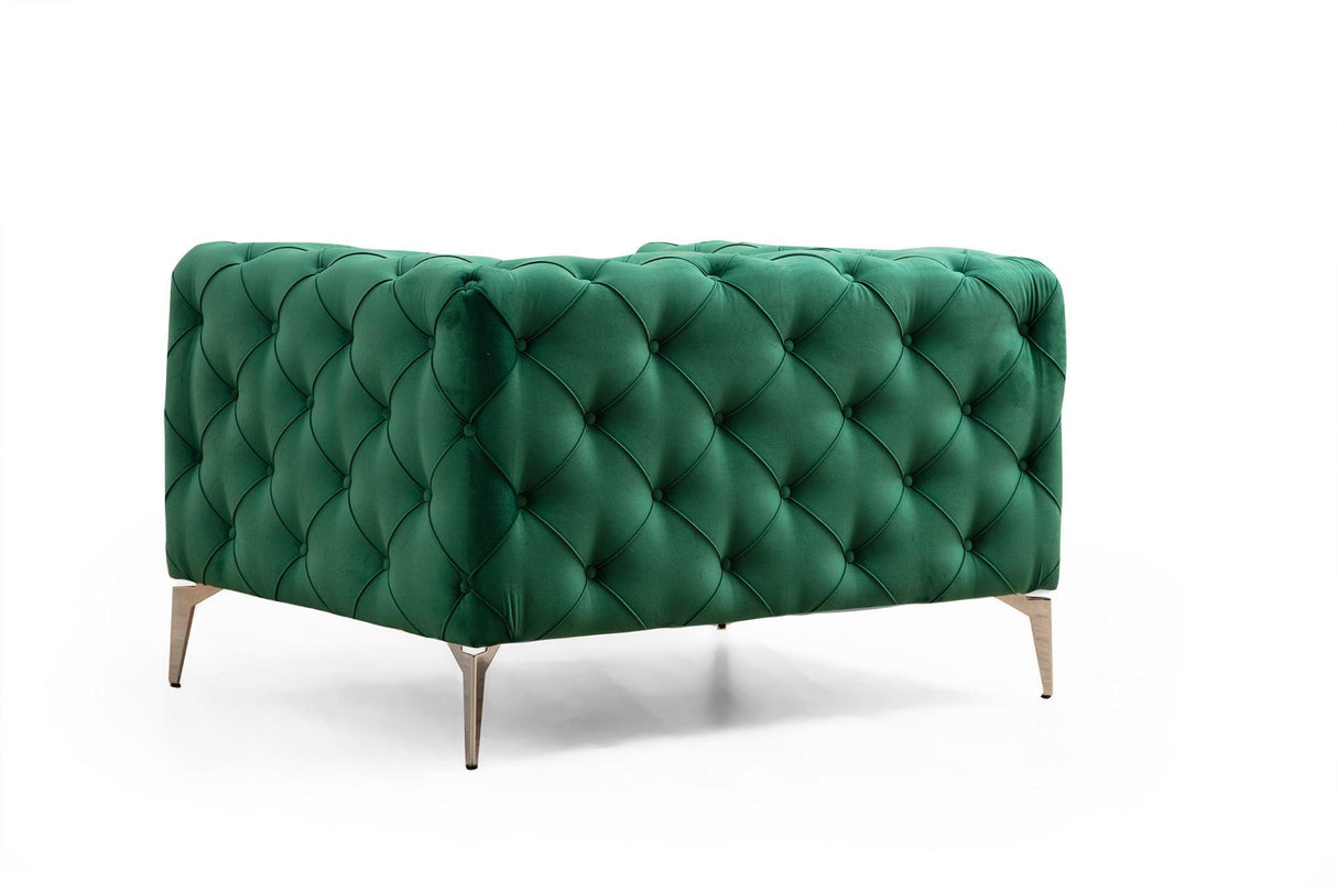 Fotoliu Chesterfield, 90x70x108 cm - Verde, SKU 569HLN1502