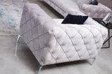 Fotoliu Chesterfield, 90x70x108 cm - Gri deschis, SKU 569HLN1502