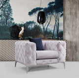Fotoliu Chesterfield, 90x70x108 cm - Gri deschis, SKU 569HLN1502