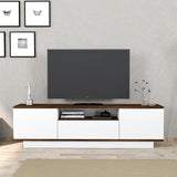 Comodă TV Yuki, Nuc baroc - Alb, 160x30x45 cm