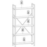 Bibliotecă 3250000006029, Pin atlantic, 90x34x180 cm