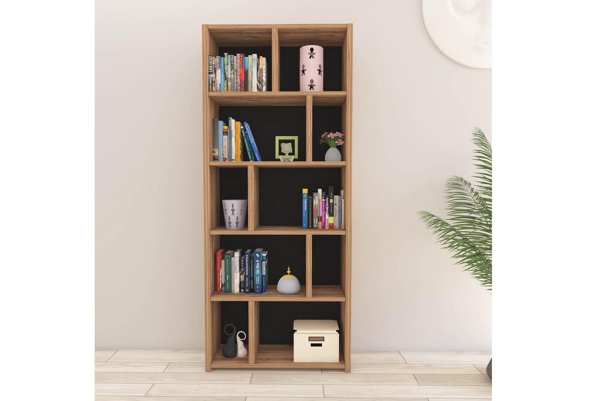 Bibliotecă Buket, Nuc, 60x20x170 cm