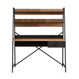 Birou Samba, Stejar - Negru, 125x55x150 cm