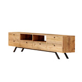 Comodă TV Beta Laizla, Nuc - Negru, 180x30x53 cm
