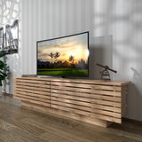 Comodă TV Beta Fluto, Nuc - Alb, 144x25x40 cm