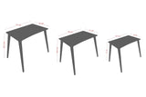 Set 3 măsuțe de cafea Base, Alb - Nuc, 43x34x37 cm