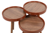 Set 3 măsuțe de cafea Isla, Nuc, 39x39x48 cm