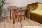 Set 3 măsuțe de cafea Tyn, Nuc, 41x39x47 cm