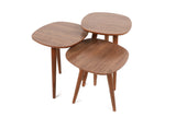 Set 3 măsuțe de cafea Tyn, Nuc, 41x39x47 cm