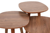 Set 3 măsuțe de cafea Tyn, Nuc, 41x39x47 cm