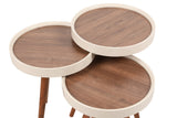 Set 3 măsuțe de cafea Wood, Nuc - Crem, 39x39x48 cm