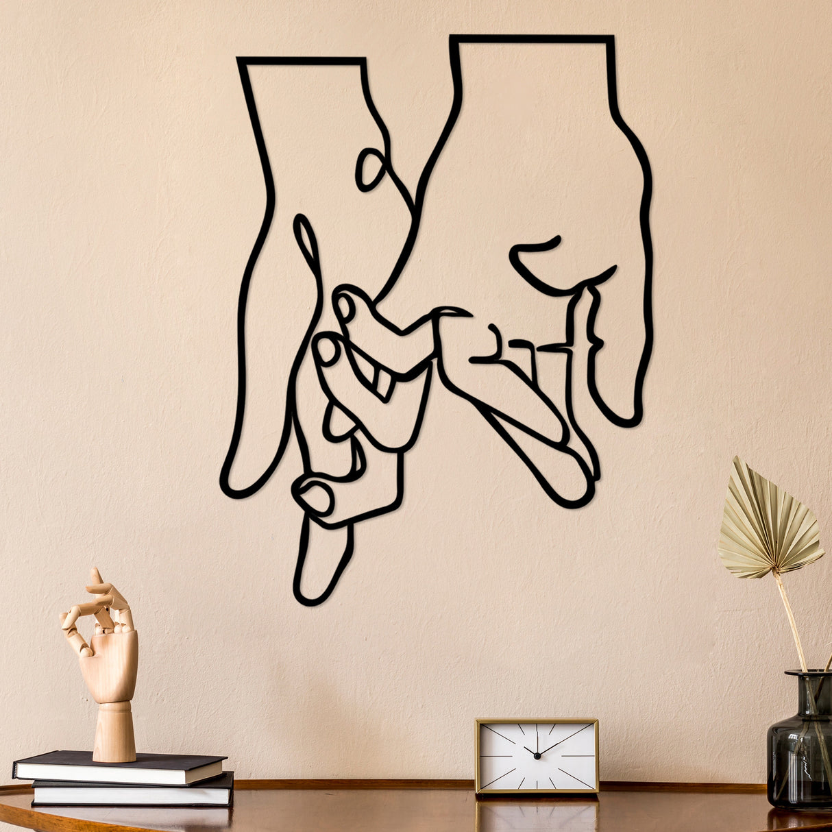 Decorațiune de perete din metal Pinky Love, Negru, 58x76x0 cm