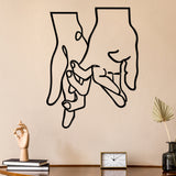 Decorațiune de perete din metal Pinky Love, Negru, 58x76x0 cm