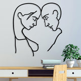 Decorațiune de perete din metal Head To Head, Negru, 45x49x0 cm
