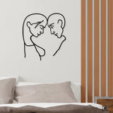 Decorațiune de perete din metal Head To Head, Negru, 45x49x0 cm