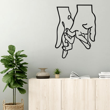 Decorațiune de perete din metal Pinky Love, Negru, 58x76x0 cm