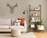 Decorațiune de perete din metal Deer, Negru, 50x50x0 cm