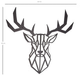 Decorațiune de perete din metal Deer, Negru, 50x50x0 cm