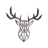 Decorațiune de perete din metal Deer, Negru, 50x50x0 cm