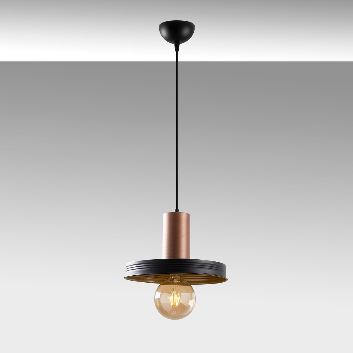 Lustră Dodo - 2521, Negru - Copper, Ø32x118 cm