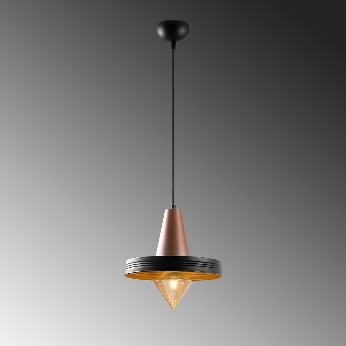Lustră Dodo - 2501, Negru - Copper, Ø31x119 cm