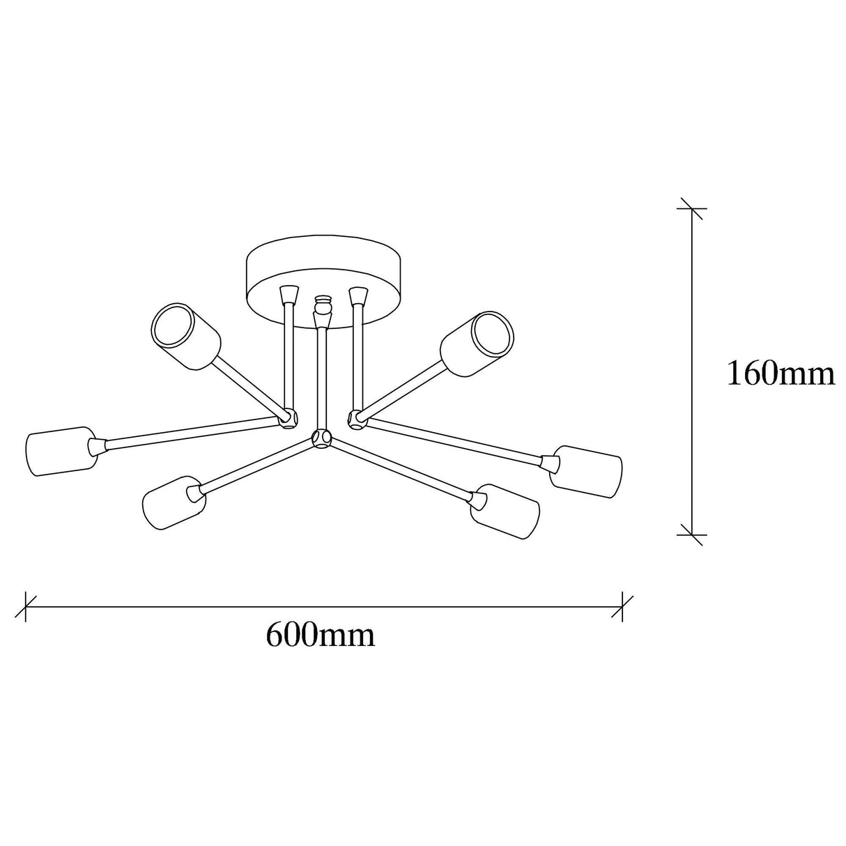Lustra Sparrow Chandelier, Negru