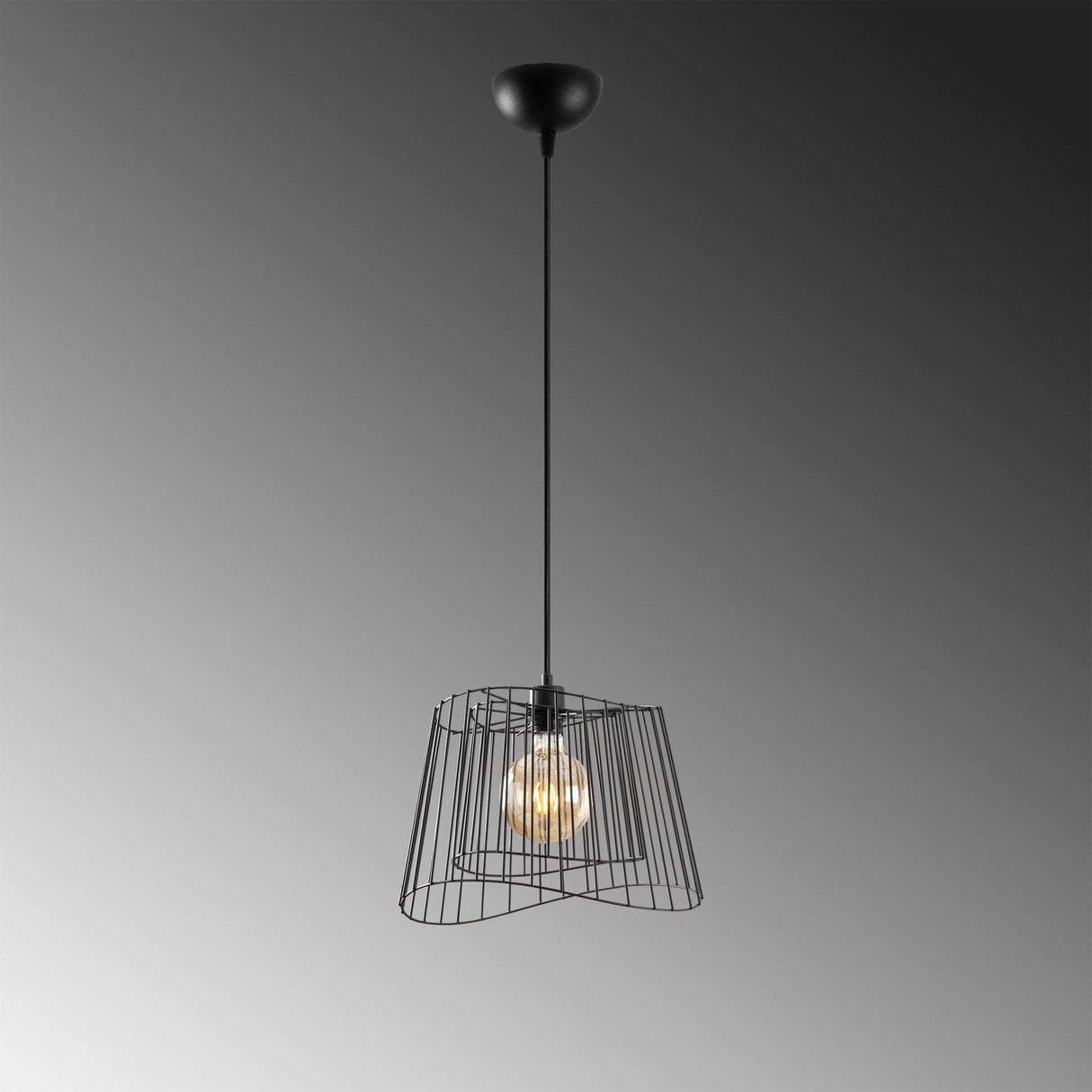 Lustră Byisoo - 6345, Negru, Ø40x46 cm