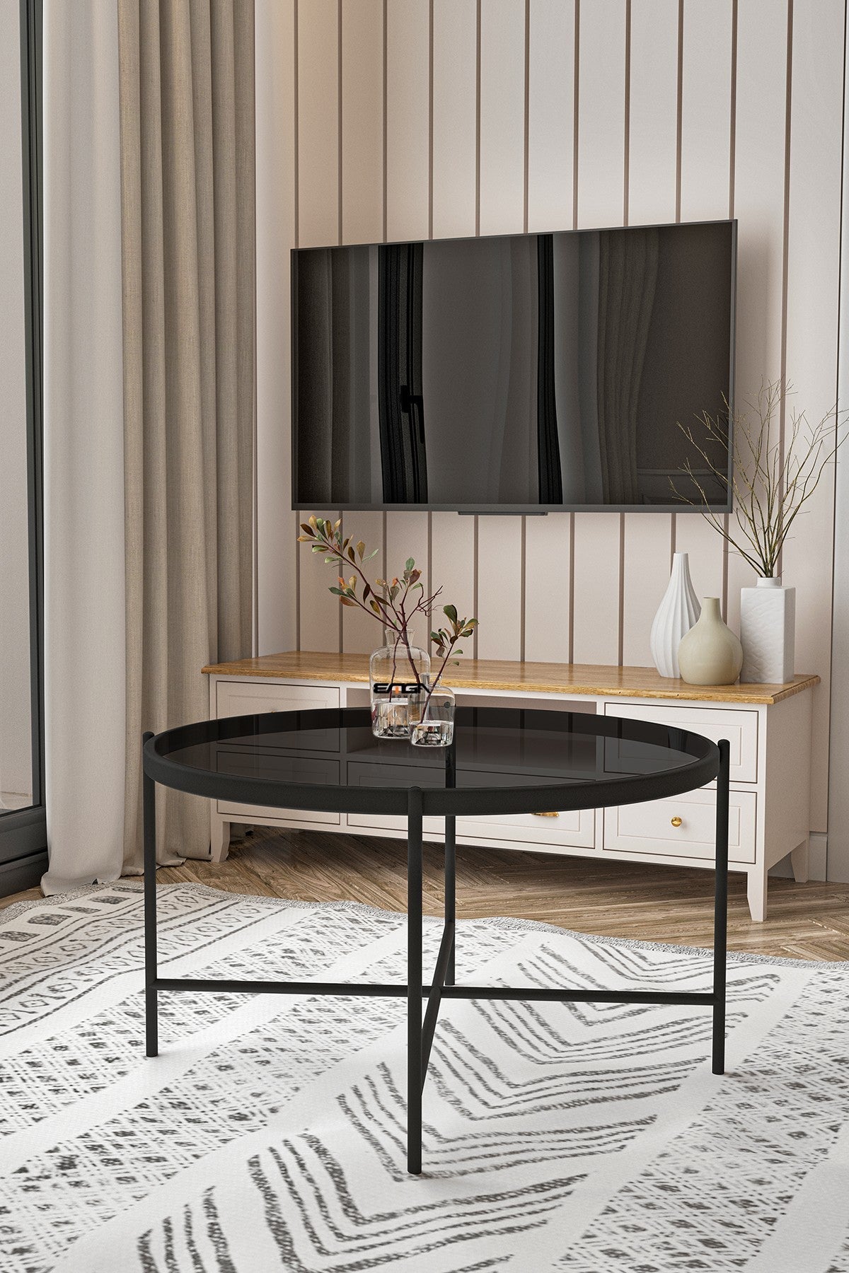 Măsuță de cafea Rotto, Diverse culori, 75x75x45 cm - Fumuriu | SKU: 594MRS1226 | Măsuță de cafea Rotto, 75x75x45 cm, varianta Fumuriu, produs pentru amenajarea locuinței, disponibil online în România la CasaMob