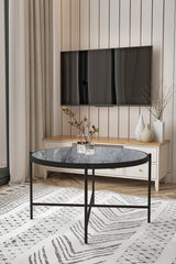 Măsuță de cafea Rotto, Diverse culori, 75x75x45 cm - Marble - Antracit | SKU: 594MRS1227 | Măsuță de cafea Rotto, 75x75x45 cm, varianta Marble - Antracit, produs pentru amenajarea locuinței, disponibil online în România la CasaMob