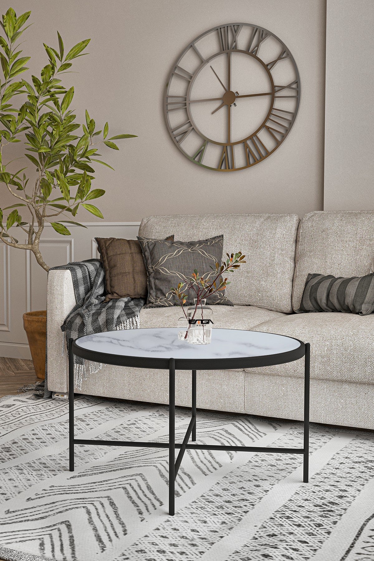 Măsuță de cafea Rotto, Diverse culori, 75x75x45 cm - Marble - Alb | SKU: 594MRS1228 | Măsuță de cafea Rotto, 75x75x45 cm, varianta Marble - Alb, produs pentru amenajarea locuinței, disponibil online în România la CasaMob