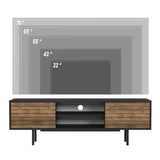 Comodă TV Colosseo, Negru - Nuc, 160x35x52 cm