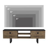 Comodă TV Paulo, Nuc - Negru, 160x35x50 cm