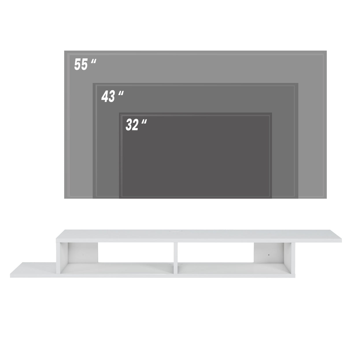 Comodă TV Numudio, Alb, 150x30x18 cm
