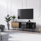 Comodă TV Pietra, Diverse culori, 160x35x57 cm - Nuc - Negru | SKU: 598MNM1110 | Comodă TV Pietra, 160x35x57 cm, varianta Nuc - Negru, produs pentru amenajarea locuinței, disponibil online în România la CasaMob