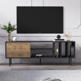 Comodă TV Pietra, Diverse culori, 160x35x57 cm - Nuc - Negru | SKU: 598MNM1110 | Comodă TV Pietra, 160x35x57 cm, varianta Nuc - Negru, produs pentru amenajarea locuinței, disponibil online în România la CasaMob