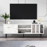 Comodă TV Pietra, Diverse culori, 160x35x57 cm - Alb | SKU: 598MNM1130 | Comodă TV Pietra, 160x35x57 cm, varianta Alb, produs pentru amenajarea locuinței, disponibil online în România la CasaMob