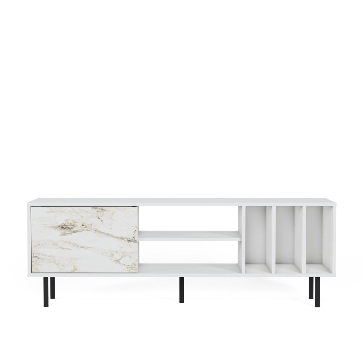 Comodă TV Pietra, Diverse culori, 160x35x57 cm - Alb | SKU: 598MNM1130 | Comodă TV Pietra, 160x35x57 cm, varianta Alb, produs pentru amenajarea locuinței, disponibil online în România la CasaMob