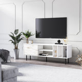 Comodă TV Pietra, Diverse culori, 160x35x57 cm - Alb | SKU: 598MNM1130 | Comodă TV Pietra, 160x35x57 cm, varianta Alb, produs pentru amenajarea locuinței, disponibil online în România la CasaMob