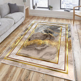 Covor Living - Hol Vis, Lavabil, Antiderapant, Auriu (diverse dimensiuni) - Multicolor, SKU 599HFT4473