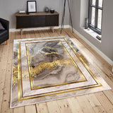 Covor Living - Hol Vis, Lavabil, Antiderapant, Auriu (diverse dimensiuni) - Multicolor, SKU 599HFT4473
