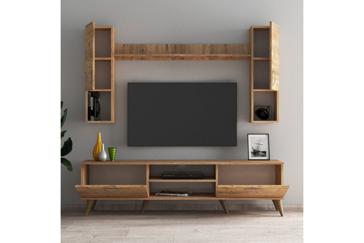 Comodă TV TVU0202, Pin atlantic, 180x35x48 cm