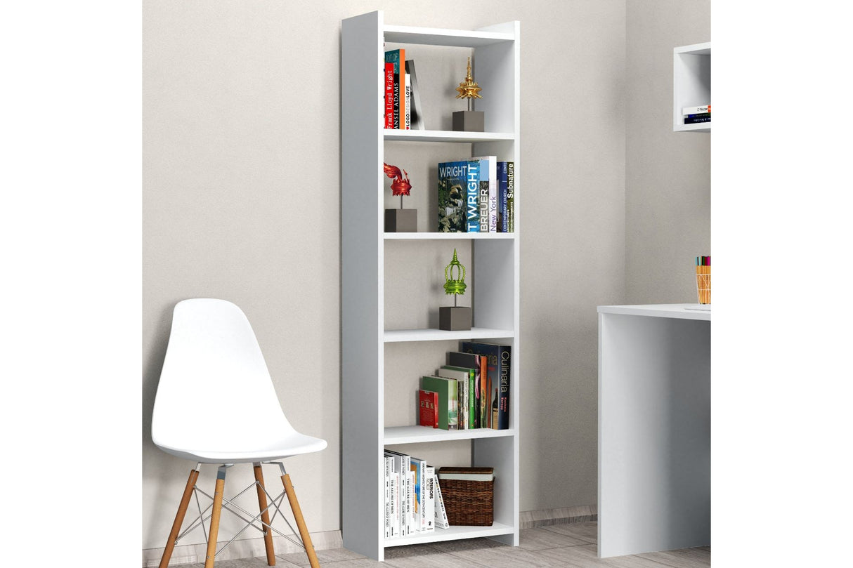 Bibliotecă KTB0101, Alb, 48x24x159 cm